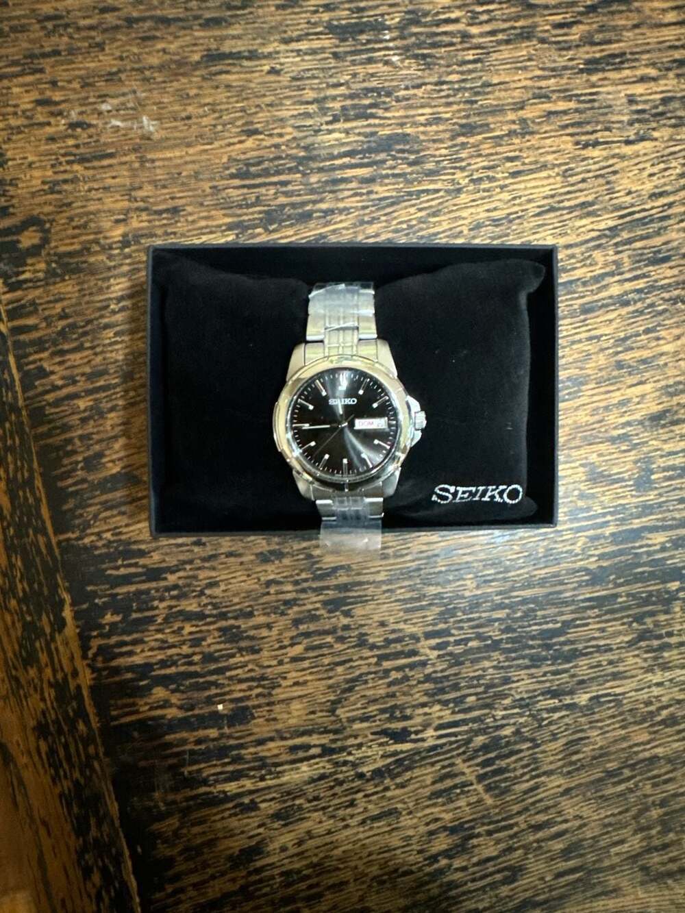 Seiko Essentials SUR355 Black Dial Stainless Steel Men's Watch 39.6mm